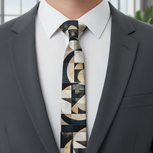 Mid-century Modern Geometric Neck Tie Stropdas