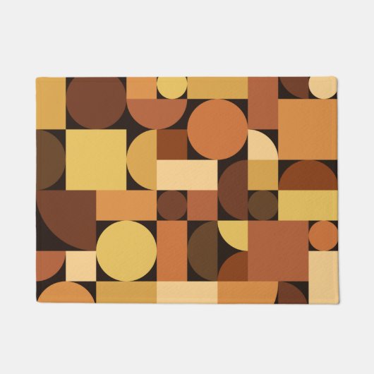 Mid Century Modern Geometric Oranje Deurmat (Voorkant)