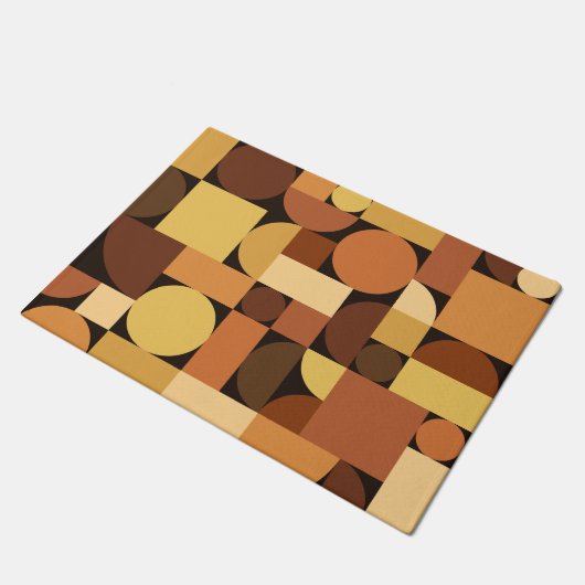 Mid Century Modern Geometric Oranje Deurmat (Schuin)