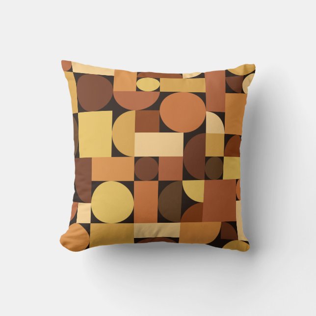 Mid Century Modern Geometric Oranje Kussen (Voorkant)