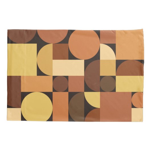 Mid Century Modern Geometric Oranje Kussensloop (Achterkant)