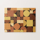 Mid Century Modern Geometric Oranje Legpuzzel (Horizontaal)