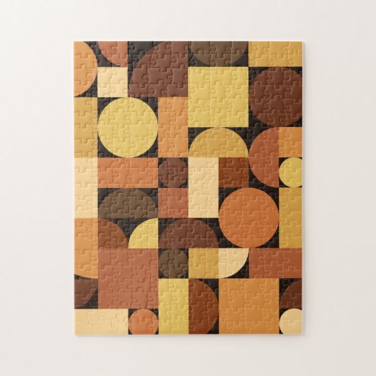 Mid Century Modern Geometric Oranje Legpuzzel (Verticaal)