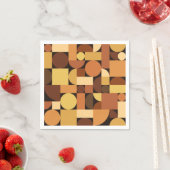 Mid Century Modern Geometric Oranje Servet (Insitu)