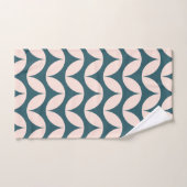 Mid Century Modern Geometric Pattern in Blauwgroen Bad Handdoek (Handdoek)