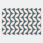 Mid Century Modern Geometric Pattern in Blauwgroen Inpakpapier Vel (Voorkant)