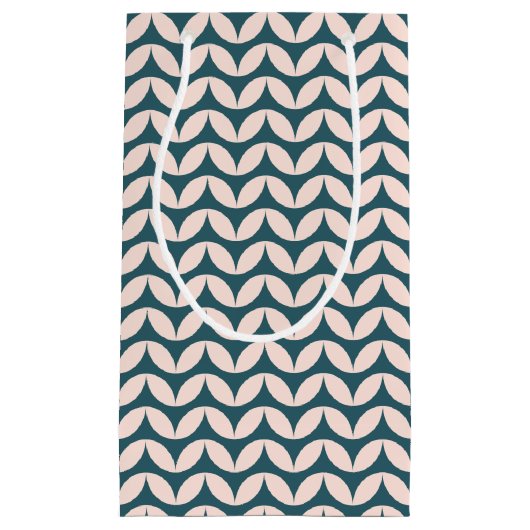 Mid Century Modern Geometric Pattern in Blauwgroen Klein Cadeauzakje (Voorkant)