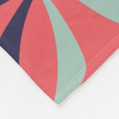 Mid Century Modern Geometric Pattern in Navy Coral Fleece Deken (Hoek)