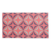 Mid Century Modern Geometric Pattern in Navy Coral Kussensloop (Achterkant-Links)
