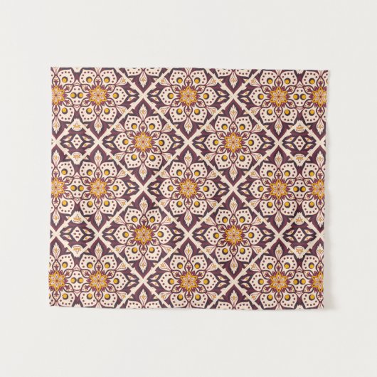 Mid-Century Modern Geometric Pattern – Retro Abstr Wandkleed (Voorkant (horizontaal))