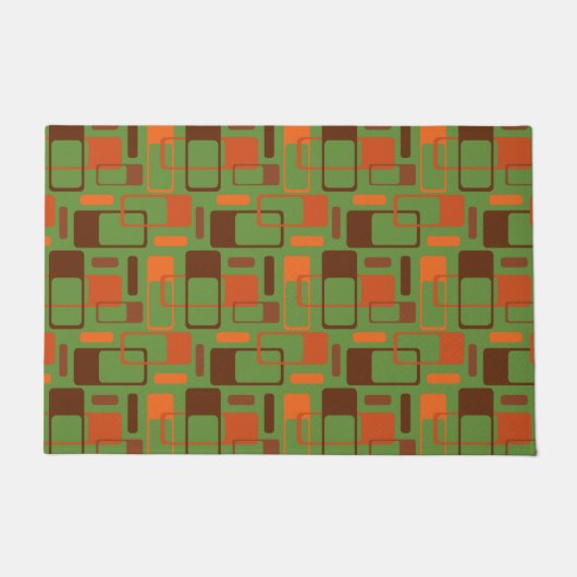 Mid-Century Modern Geometrics Brown Green Sinaasap Deurmat (Voorkant)