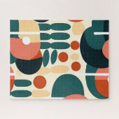 Mid Century Modern Geometrisch Abstract Familie Legpuzzel (Horizontaal)
