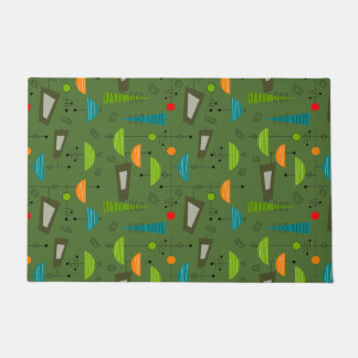 Mid-Century Modern Geometrisch Abstract Groen Deurmat