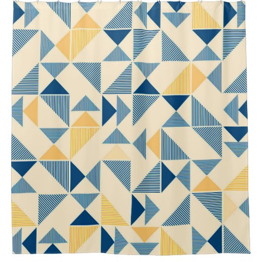 Mid Century Modern Geometrisch Douchegordijn (Voorkant)