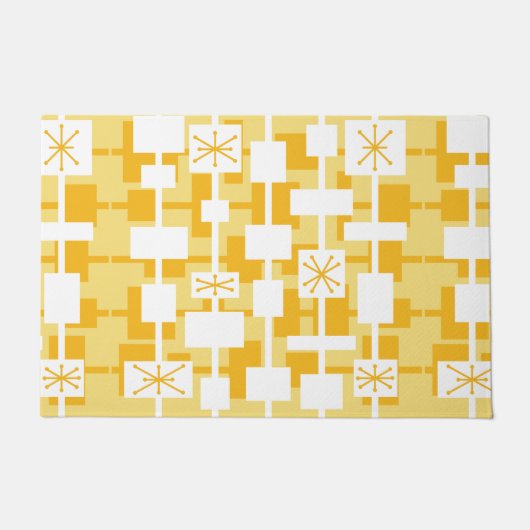 Mid Century Modern Geometrisch Geel Deurmat (Voorkant)