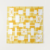 Mid Century Modern Geometrisch Geel Wandkleed (Voorkant (horizontaal))