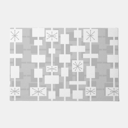 Mid Century Modern geometrisch lichtgrijs Deurmat (Voorkant)