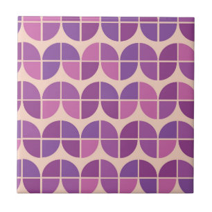 Mid Century Modern geometrisch paars patroon Tegeltje