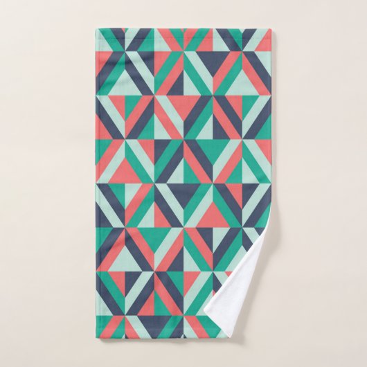 Mid-century modern geometrisch patroon bad handdoek (Handdoek)