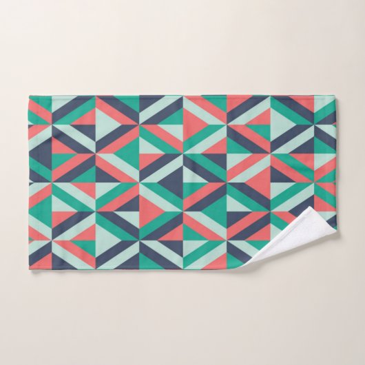 Mid-century modern geometrisch patroon bad handdoek (Handdoek)