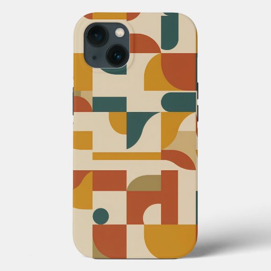 Mid-Century Modern Geometrisch Patroon  Case-Mate iPhone Case (Achterkant)