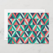 Mid-century modern geometrisch patroon feestdagenkaart (Voorkant / Achterkant)