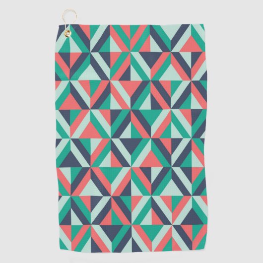 Mid-century modern geometrisch patroon golfhanddoek (Voorkant)