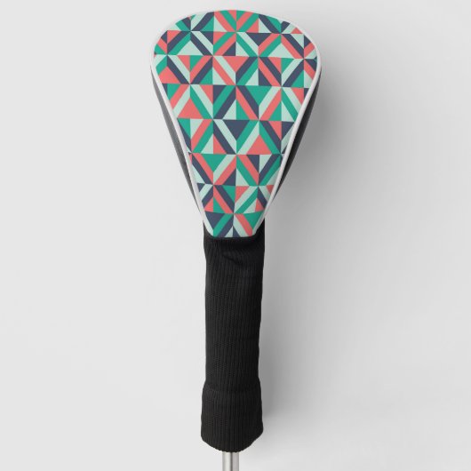 Mid-century modern geometrisch patroon golfheadcover (Voorkant)