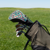 Mid-century modern geometrisch patroon golfheadcover (Insitu)