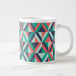 Mid-century modern geometrisch patroon grote koffiekop