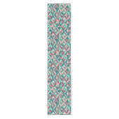 Mid-century modern geometrisch patroon korte tafelloper (Voorkant)