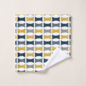 Mid Century Modern Geometrisch Patroon Marine Most Bad Handdoek (Wasdoekje)