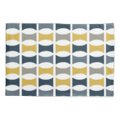 Mid Century Modern Geometrisch Patroon Marine Most Kussensloop (Achterkant-Links)