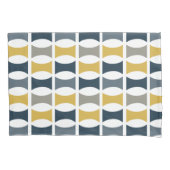 Mid Century Modern Geometrisch Patroon Marine Most Kussensloop (Voorkant-Links)