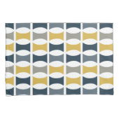 Mid Century Modern Geometrisch Patroon Marine Most Kussensloop (Voorkant-Rechts)