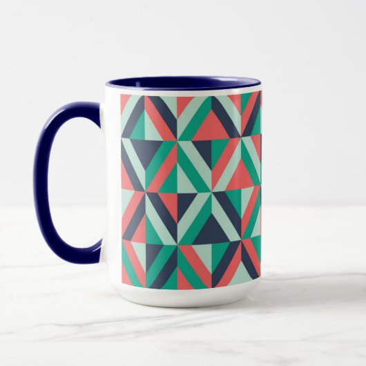 Mid-century modern geometrisch patroon mok (Links)