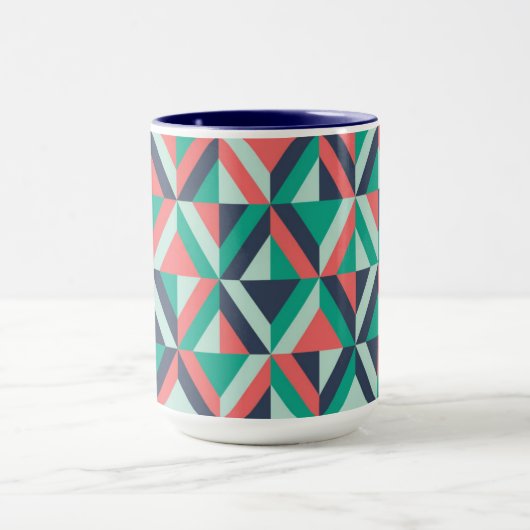 Mid-century modern geometrisch patroon mok (Midden)