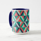 Mid-century modern geometrisch patroon mok (Voorkant links)