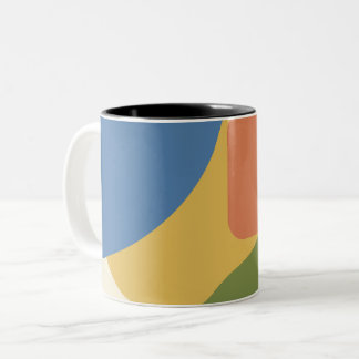 Mid Century Modern geometrisch patroon - Retro jar Tweekleurige Koffiemok
