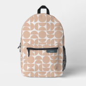 Mid Century Modern geometrisch patroon roze perzik Bedrukte Rugzak (Voorkant)