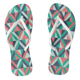 Mid-century modern geometrisch patroon teenslippers