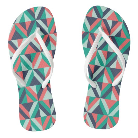 Mid-century modern geometrisch patroon teenslippers (Voetbed)