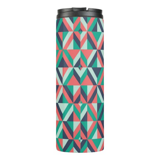 Mid-century modern geometrisch patroon thermosbeker (Achterkant)