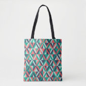 Mid-century modern geometrisch patroon tote bag (Voorkant)