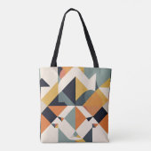 Mid-century modern geometrisch patroon tote bag (Achterkant)