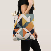 Mid-century modern geometrisch patroon tote bag (Dichtbij)