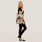 Mid-century modern geometrisch patroon tote bag (Op model)