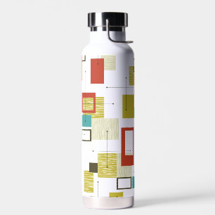 Mid Century Modern Geometrisch Patroon Waterfles