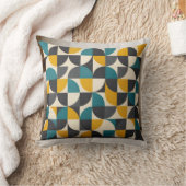 Mid-Century Modern Geometrisch Patroon Worp Kussen (Deken)