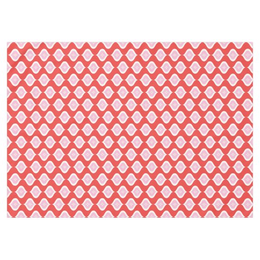 Mid-Century Modern geometrisch rood en roze Tafelkleed (Voorkant (Horizontaal))